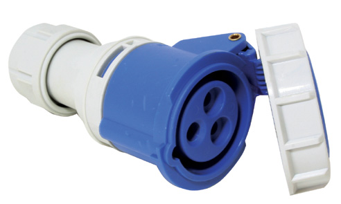 [] Plug, female, w/ safety cover, 16A, 220-240V, blue image