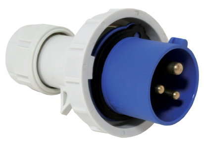 [] Plug, male, w/ safety ring 16A, 220-240V, blue image