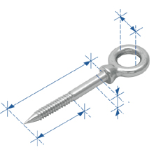 [] Eye Wood  Screw, Inox 316, 6x40mm image