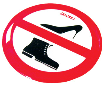 [] Silicone Sticker 80mm - 'No Shoes' image