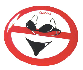 [] Silicone Sticker 80mm - 'No swimsuits' image