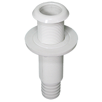 [] Thru-Hull St.Flange, 7/8'', f/Hose Ø25mm, L126mm,White image