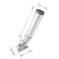 [] Fishing Rod Holder (Deck type), Inox 316, L232mm, W51mm image