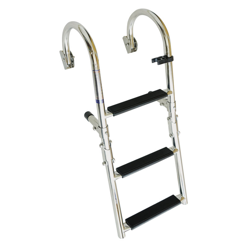 [] Foldable Ladder for Gunwale, 1+2 steps, Inox 316, 180⁰, L730xW250mm image