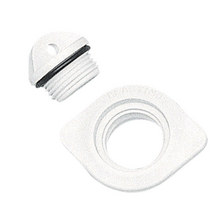 Drain Socket with Plug, Oval, Plain, 48x36mm, White_2704_2704