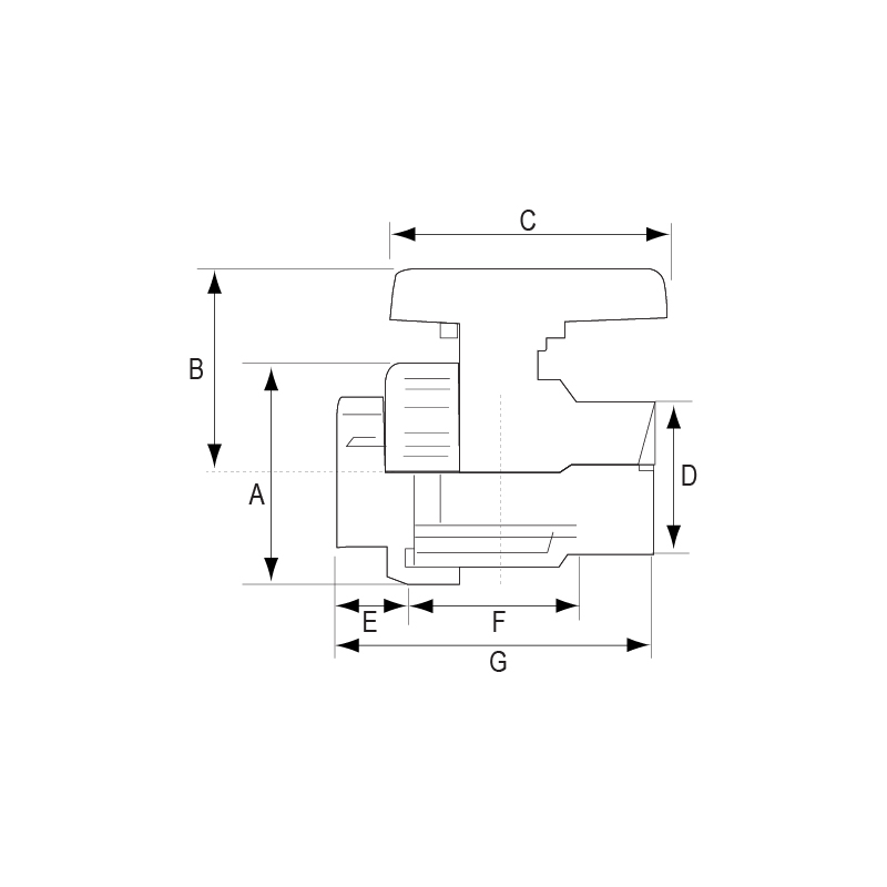 Ball Valve, Single Union, BSPP, Plastic, with Orange Handle_4546_4545