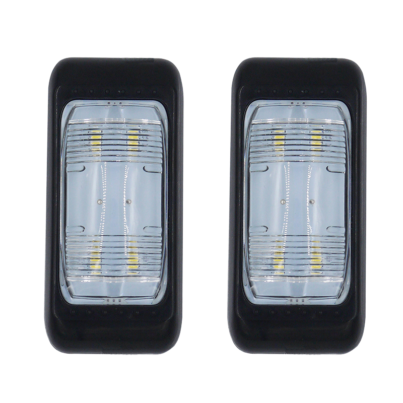 Dome Light / Trailer Light, 4 LEDs, 12V&24V, black (2 pcs set)_4564_4564