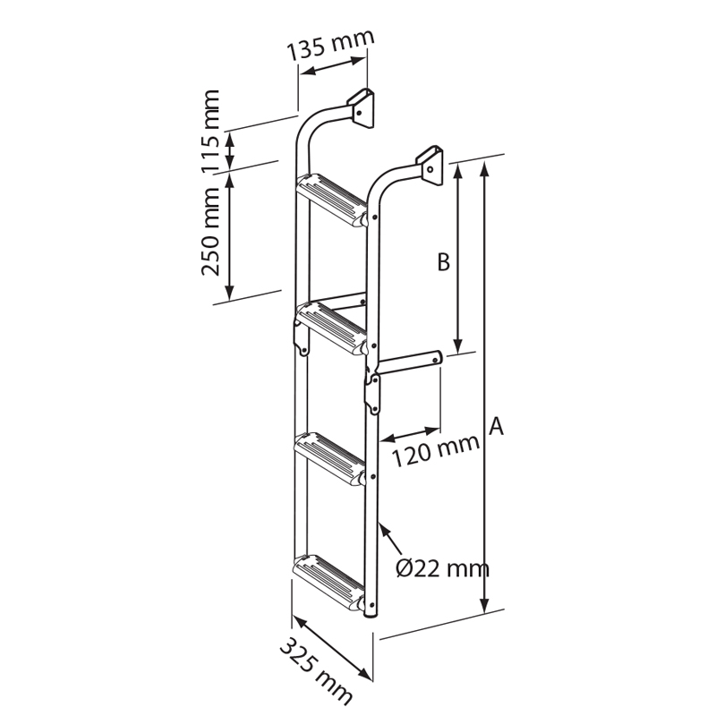 Foldable Ladders, 90⁰, Inox 316_3869_4736