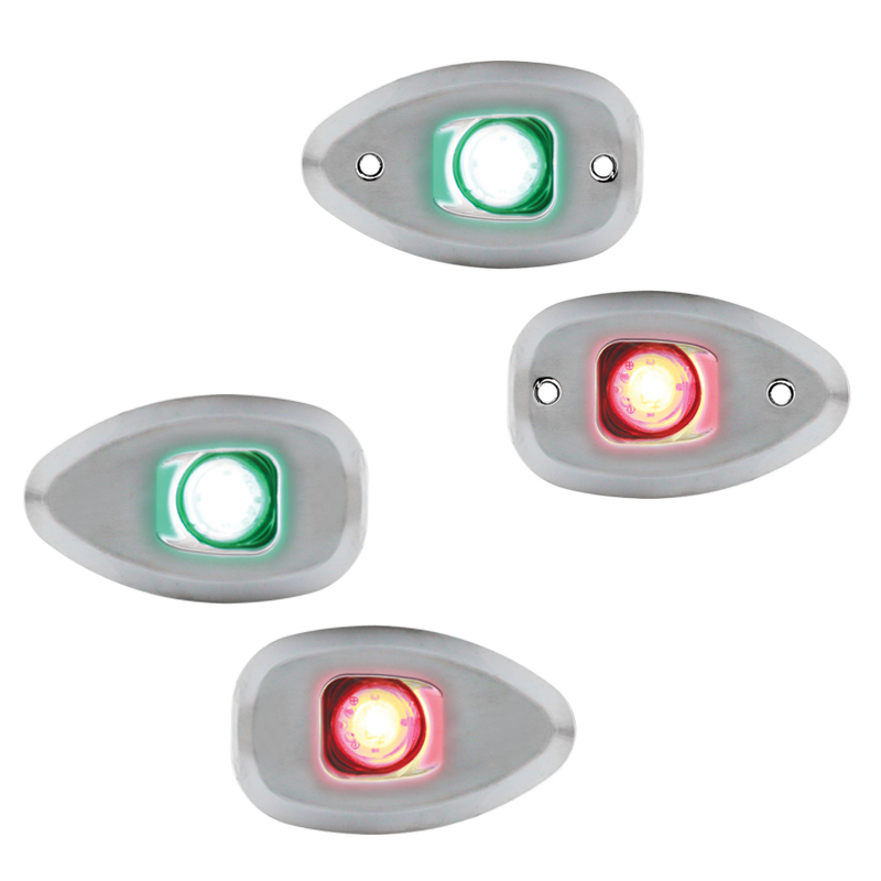 MICRO LED 12 Starboard & Port Lights 112,5°, Side & Flush mounted, Set_4949_4932