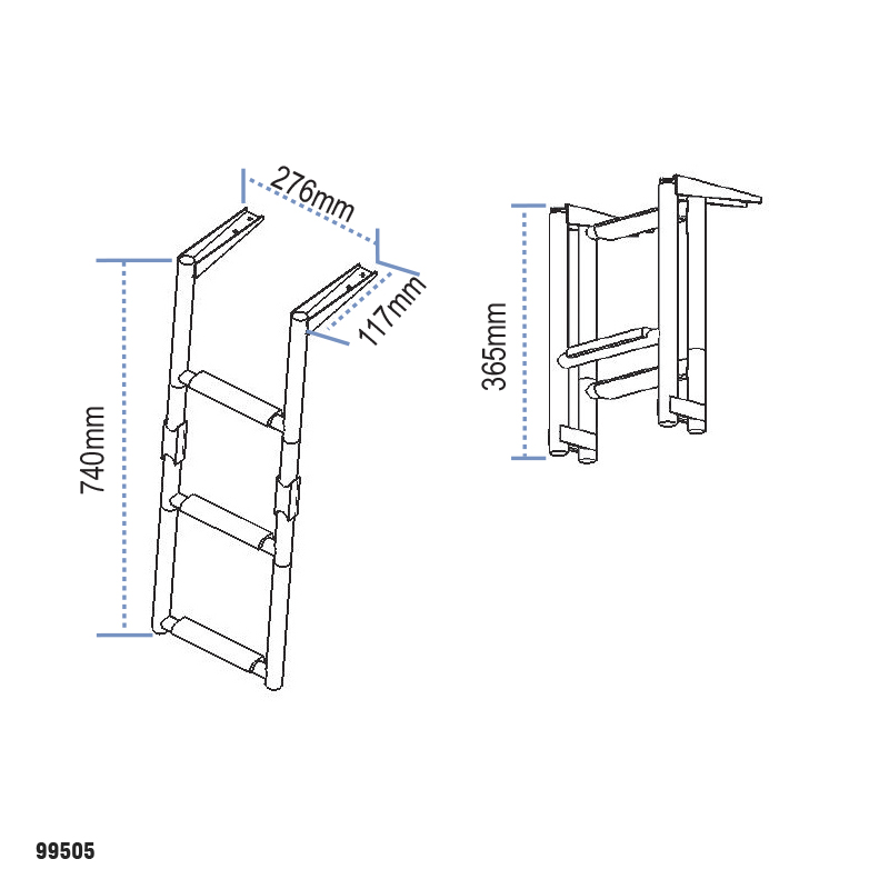 Platform ladder, Stainless Steel 316_5119_5120