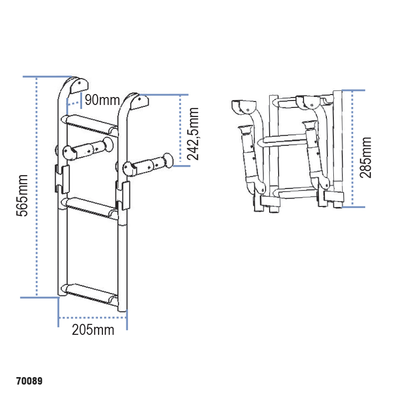 Folding Ladder, Stainless Steel 316