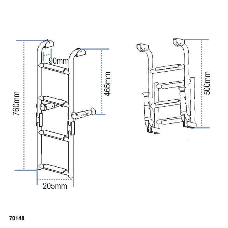 Folding Ladder, Stainless Steel 316_1179_5128