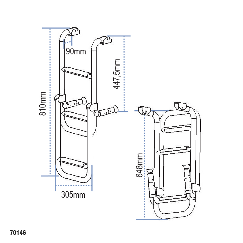 Folding Ladder, Stainless Steel 316_5129_5132