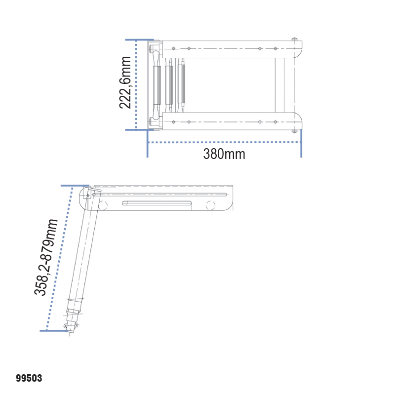 Platform ladder, telescopic, Stainless Steel 316_1182_5138