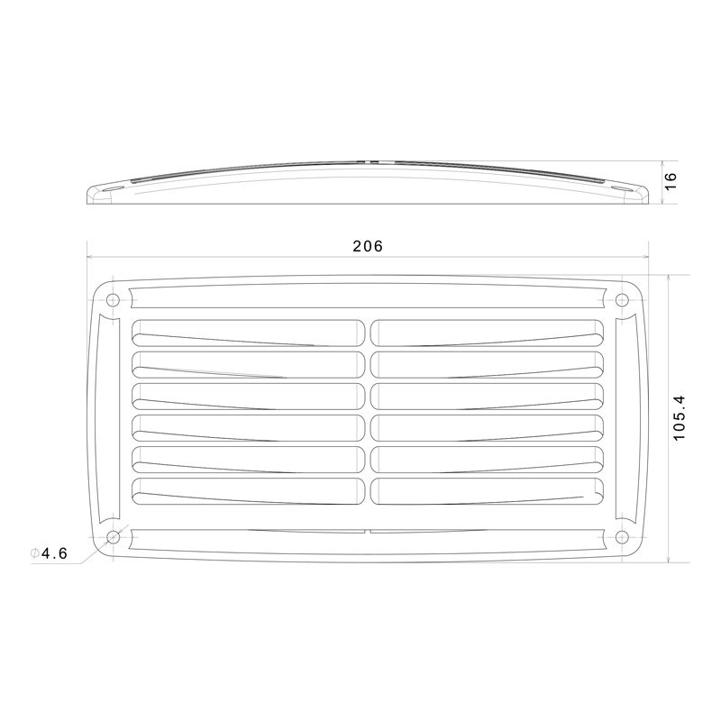 Ventilation Shaft Grilles Cover, 206x106mm_3481_5464