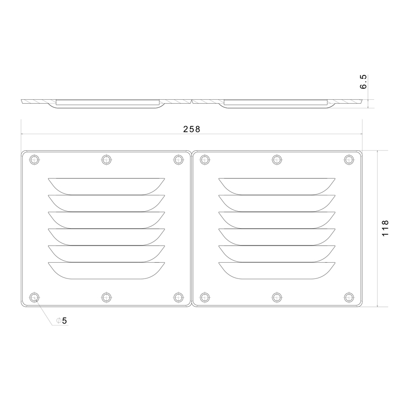 Ventilation Shaft Grilles Cover, Double_3484_5466