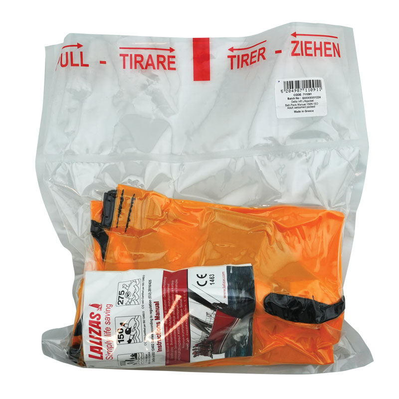 LALIZAS Inflatable Lifejacket, Vacuum Packed Delta, Manual, 150N, ISO ,Adult_5905_5906