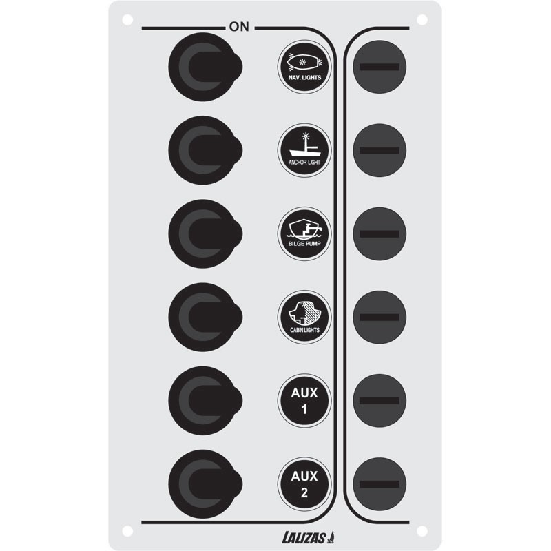 Switch Panel ''SP3 “Economy”, 3 waterproof  switches, Inox, 12/24V, 100x90mm_6522_6520