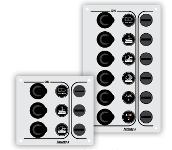Switch Panel ''SP3 “Economy”, 3 waterproof  switches, Inox, 12/24V, 100x90mm