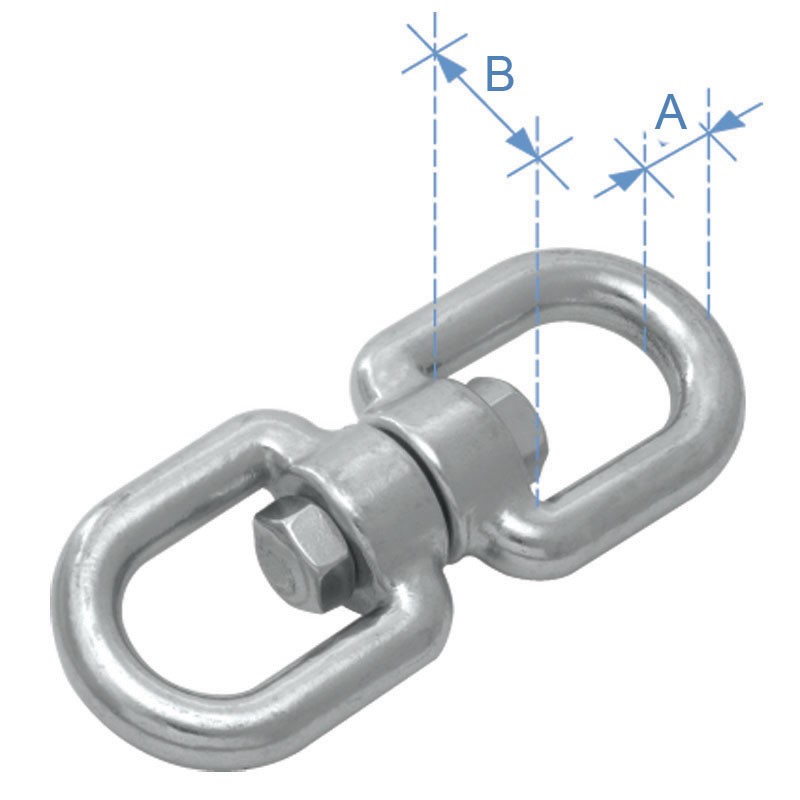 Eye & eye swivel, Inox 316