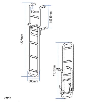 Folding Ladder, Stainless Steel 316_6762_6763
