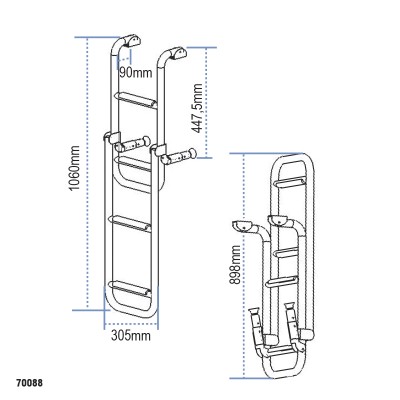 Folding Ladder, Stainless Steel 316_6762_6764