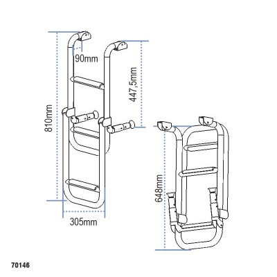 Folding Ladder, Stainless Steel 316_6762_6767