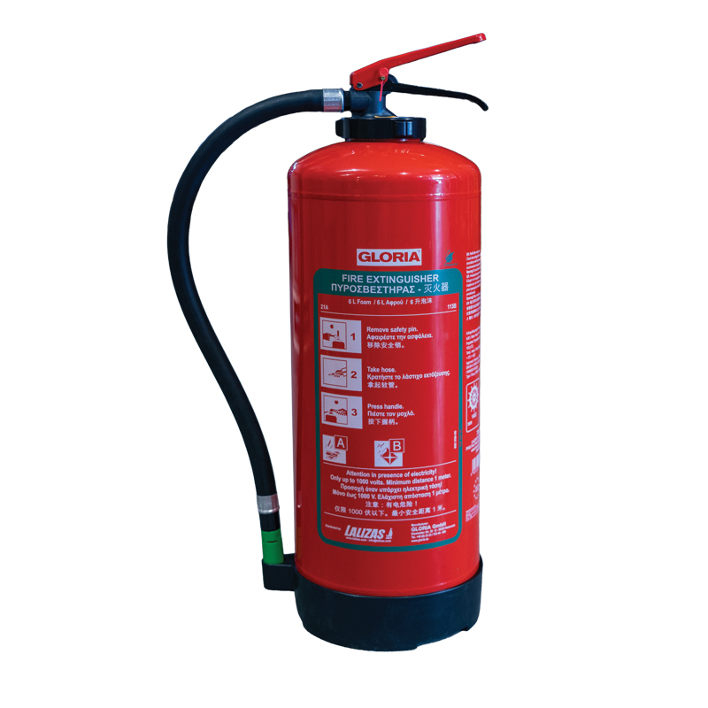 LALIZAS Fire Extinguisher PFAS Free Foam,Cartridge Operated,w/wall bracket, SOLAS/MED(EN,GR,CN)_7084_7084