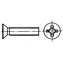 Cross slotted countersunk head screw AISI 316 DIN 965