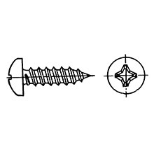 Plain recessed-head self-tapping screw AISI 316 DIN 7981