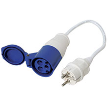 Cord Set w/ female plug 16A & Schuko Connector 16A, 220-240V, 30cm cable, blue_980_980