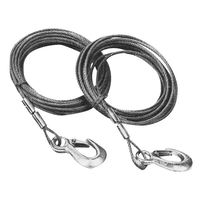 Winch cable with forged snap hook, heavy duty