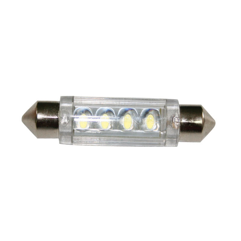 Bulb 12V, LED, T11 41mm, cool white - 4 LEDs