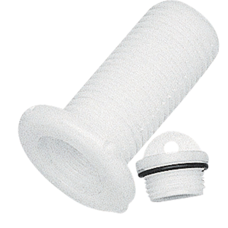 Drain Socket with Plug, Round, Plain, Ø48mm, White