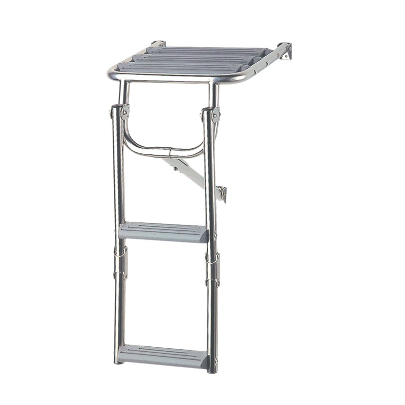 Platform Ladder,Inox 316, with 2 Plastic Steps