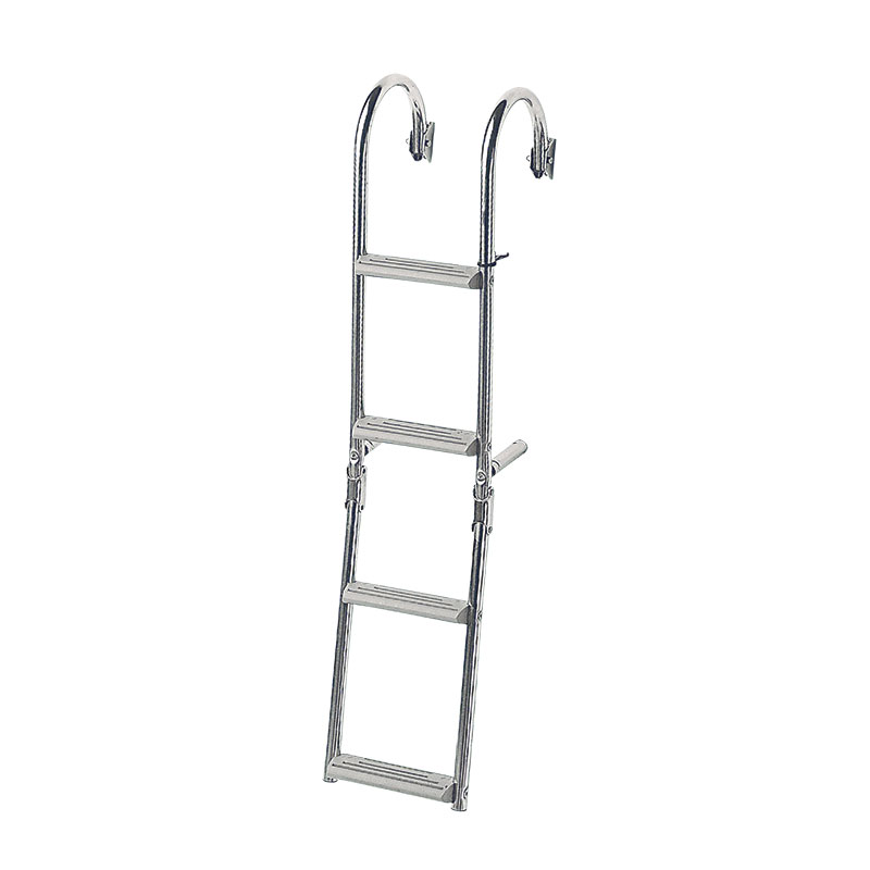 Foldable Ladder for Narrow Transom, 2+2 Steps, Inox 316, 180°