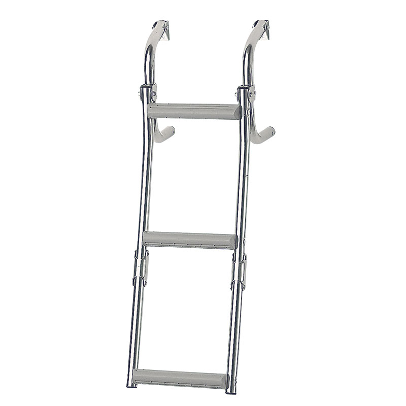 Foldable Ladder for Narrow Transom, 2+1 Steps,Inox 316