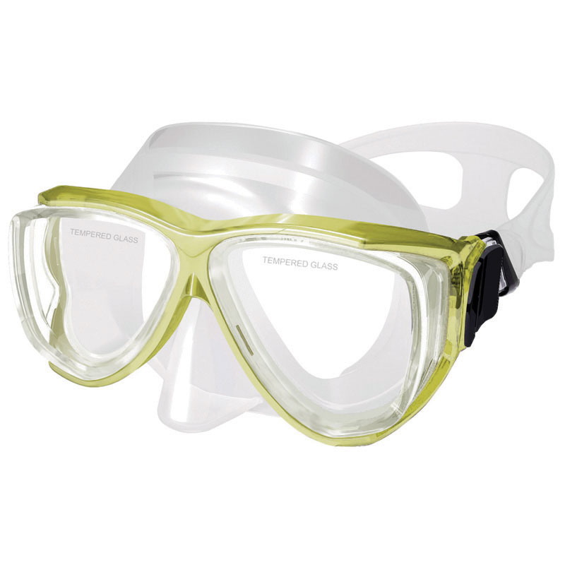 Silicone Mask , Dual Windows, w/ tempered glass,junior, yellow