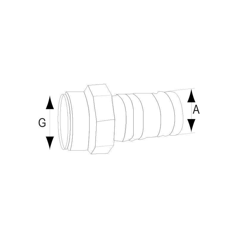 Hose Adaptor For Valve, Threaded BSPP, Plastic