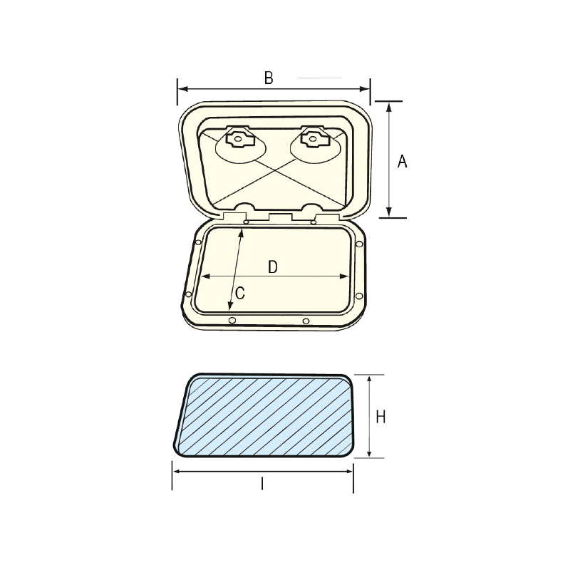 TOP LINE hatch 272X657mm