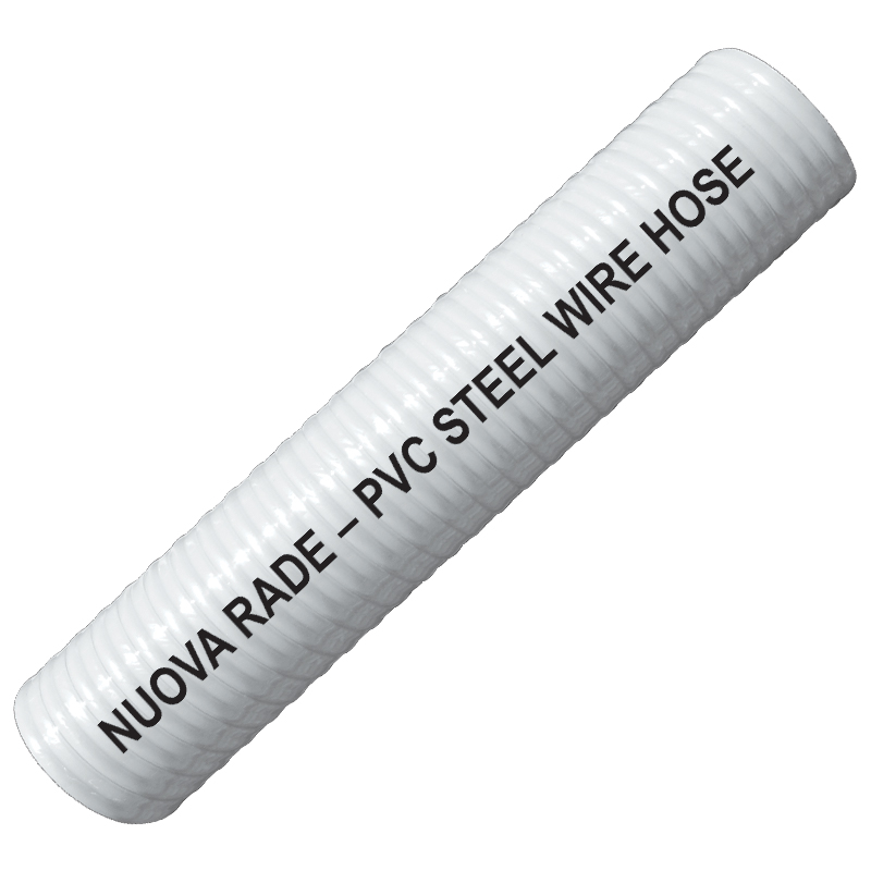 Liquid Discharge-Water Delivery Hose PVC, White, Steel Wire Reinforced