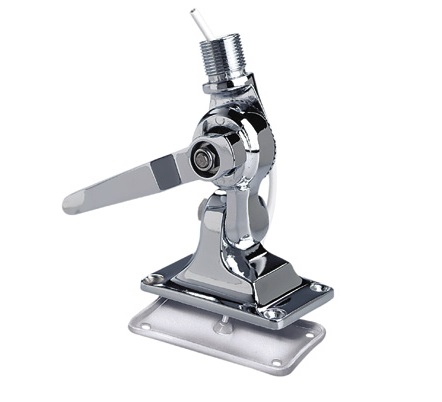 4 Way Ratchet Mount, Glomex, stainless steel electropolished, for 1''x14 thread, locking by handle
