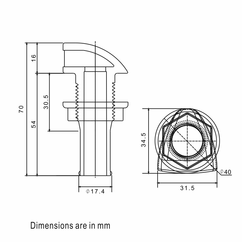 Ventilator Hull, 1/2'' Hose, White