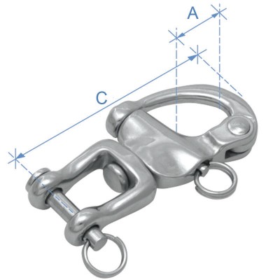 Snap Shackle w/ casting swivel jaw, Inox 316