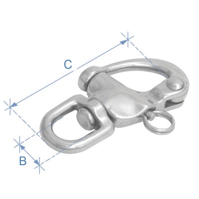 Swivel snap shackle, Inox 316