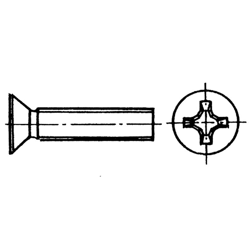 Cross slotted countersunk head screw AISI 316 DIN 965