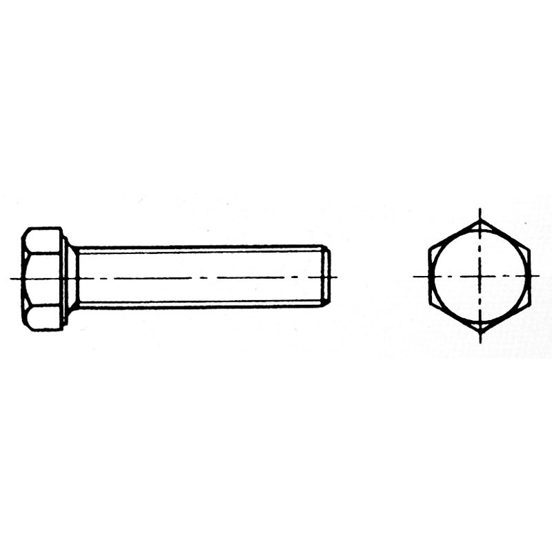 Fully-threaded hexagon head bolt AISI 316 DIN 933