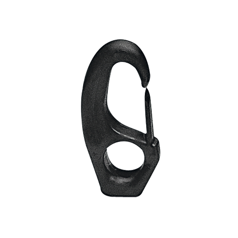 Snap Hook with Eye Ø15x55mm, f/Ø8mm Cord, Polyamide, Black